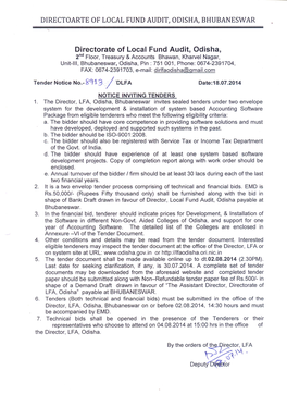 Tender Document for Development and Installation of System Based