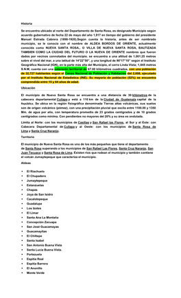 Historia Se Encuentra Ubicado Al Norte Del Departamento De Santa Rosa, Es Designado Municipio Según Acuerdo Gubernativo De Fech