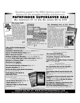 Pathfinder Supersaver Sale All Pamphlets $1 to $3; All Books $5 Or $10