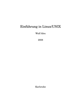 Einführung in Linux/UNIX