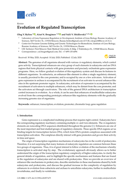 Evolution of Regulated Transcription