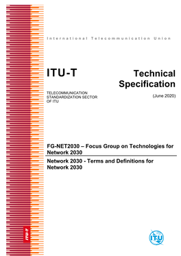 Technical Specification TELECOMMUNICATION STANDARDIZATION SECTOR (June 2020) of ITU