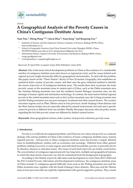 A Geographical Analysis of the Poverty Causes in China's