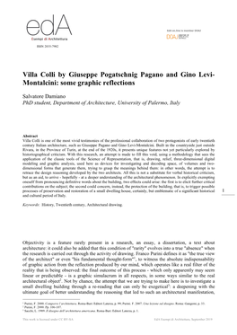 Villa Colli by Giuseppe Pogatschnig Pagano and Gino Levi- Montalcini: Some Graphic Reflections