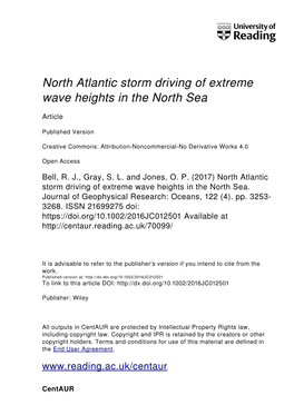 North Atlantic Storm Driving of Extreme Wave Heights in the North Sea