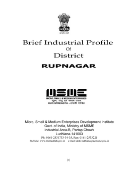 Brief Industrial Profile District