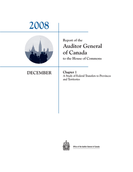 Report of Auditor General of Canada—December 2008