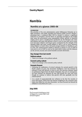 Namibia at a Glance: 2005-06