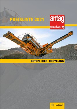 Preisliste 2021