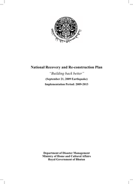 National Recovery and Reconstruction Plan for 2009