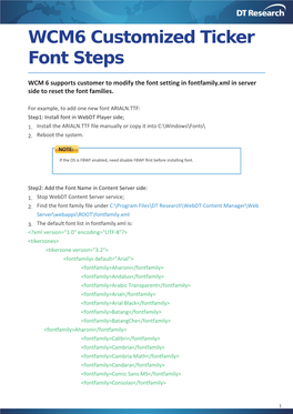WCM6 Customized Ticker Font Steps