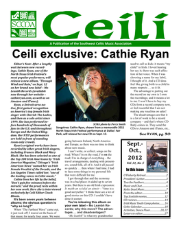 Ceili Exclusive: Cathie Ryan Editor’S Note: After a Lengthy Used to Call Us Kids; It Means “My Wait Between New Record- Child” in Irish