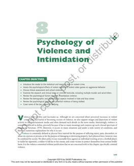 Psychology of Violence and Intimidation Distribute Or CHAPTER OBJECTIVES