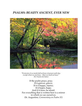 Psalms: Beauty Ancient, Ever New