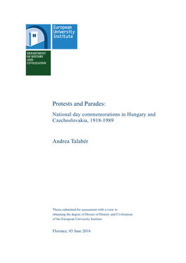 Protests and Parades: National Day Commemorations in Hungary and Czechoslovakia, 1918-1989