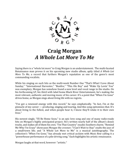Craig Morgan a Whole Lot More to Me