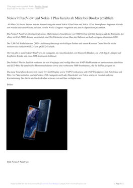 Nokia 9 Pureview Und Nokia 1 Plus Bereits Ab März Bei Brodos Erhältlich