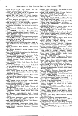 Supplement to the London Gazette, Ist January 1973