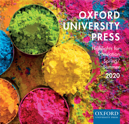 OXFORD UNIVERSITY PRESS Highlights for Translation Spring/ Summer 2020