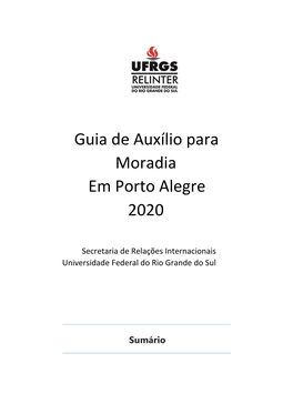Guia De Auxílio Para Moradia Em Porto Alegre 2020
