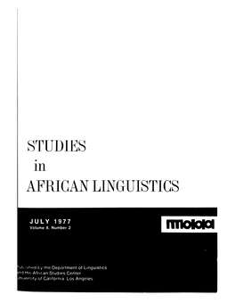 Studies African Linguistics