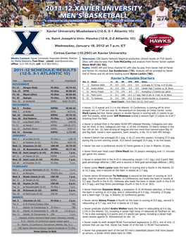 2011-12 Xavier University Men's Basketball