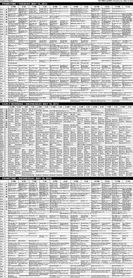 Primetime • Tuesday, May 15, 2012 Early Morning