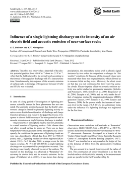 Influence of a Single Lightning Discharge on the Intensity of an Air Electric Field and Acoustic Emission of Near-Surface Rocks