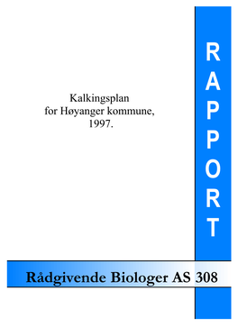 Kalkingsplan for Høyanger Kommune, 1997. P P O R T