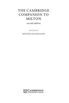 THE CAMBRIDGE COMPANION to MILTON Second Edition