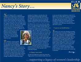 ELAM Alumnae Story of Success: Nancy Zahniser