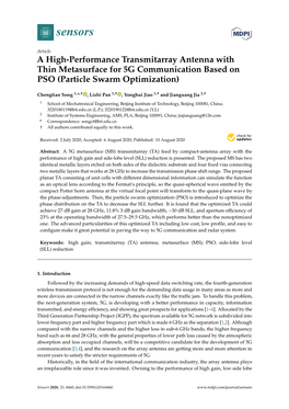 A High-Performance Transmitarray Antenna with Thin Metasurface for 5G Communication Based on PSO (Particle Swarm Optimization)