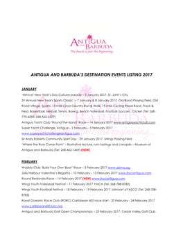 Antigua and Barbuda's Destination Events Listing