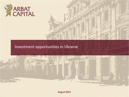 Investment Opportunities in Ukraine