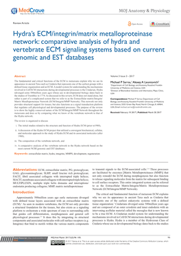 Hydra's ECM/Integrin/Matrix Metalloproteinase