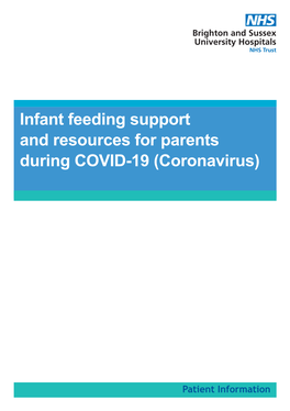 Infant Feeding Support and Resources for Parents During COVID-19 (Coronavirus)