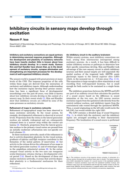 Inhibitory Circuits in Sensory Maps Develop Through Excitation