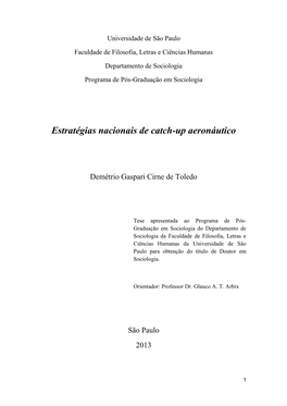 Estratégias Nacionais De Catch-Up Aeronáutico