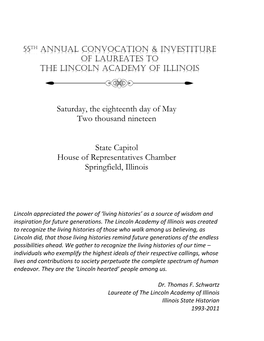 55Th Annual Convocation Program