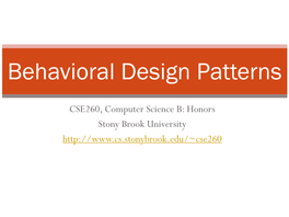 Behavioral Design Patterns