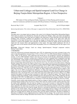 Urban-Rural Linkages and Spatial-Temporal Land Use Change in Beijing-Tianjin-Hebei Metropolitan Region: a New Perspective