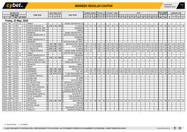 Midweek Regular Coupon 19/05/2020 08:34 1 / 1