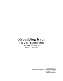 Rebuilding Iraq