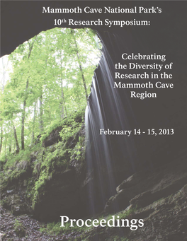 Mammoth Cave National Park's 10Th Research Symposium