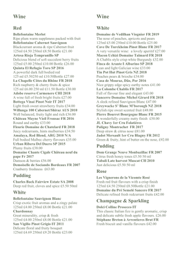 Drinks & Wine List