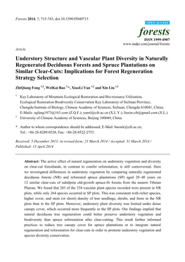 Understory Structure and Vascular Plant Diversity in Naturally