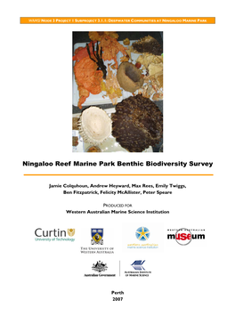 Ningaloo Reef Marine Park Benthic Biodiversity Survey