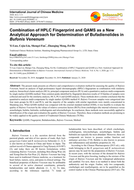 Combination of HPLC Fingerprint and QAMS As a New Analytical Approach for Determination of Bufadienolides in Bufonis Venenum