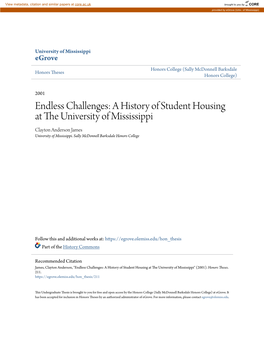 A History of Student Housing at the University of Mississippi