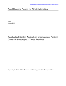 Irrigated Agriculture Improvement Project: Canal 15 Subproject